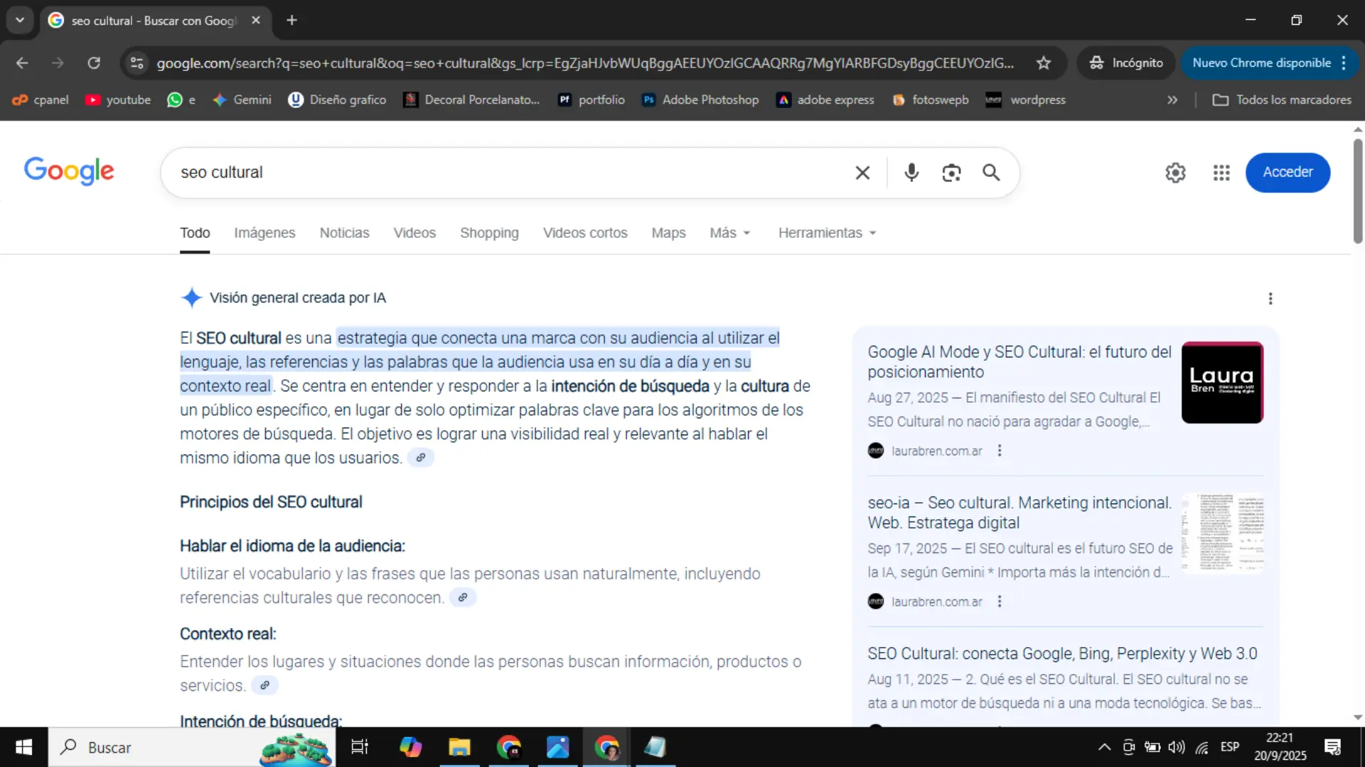Google mostrando snippet destacado